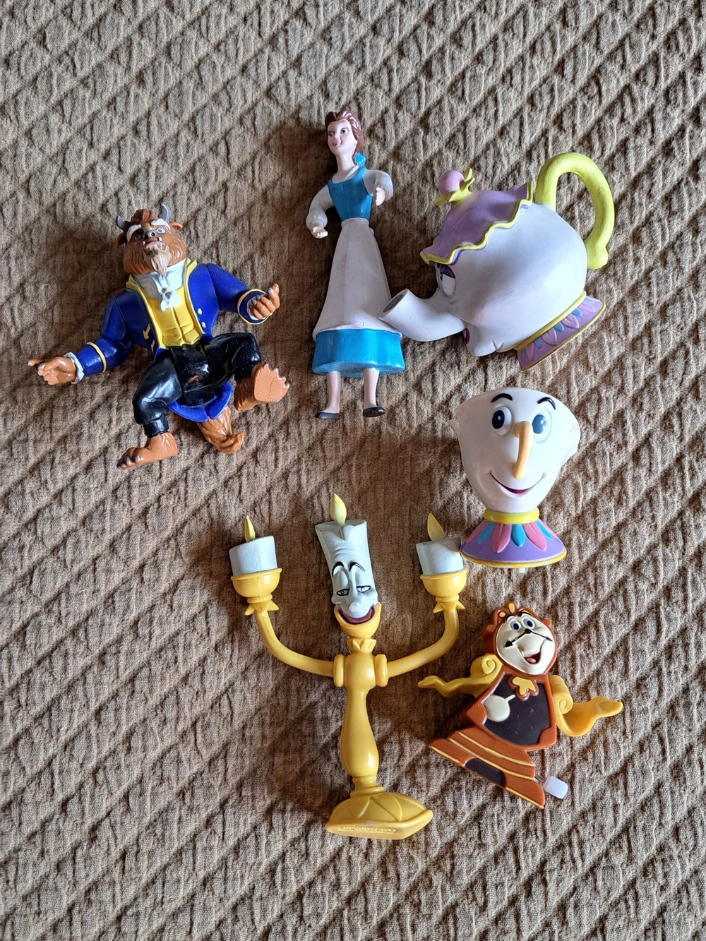 Disney Beauty and the Beast Figure Set - Blue, Yellow, White, Purple